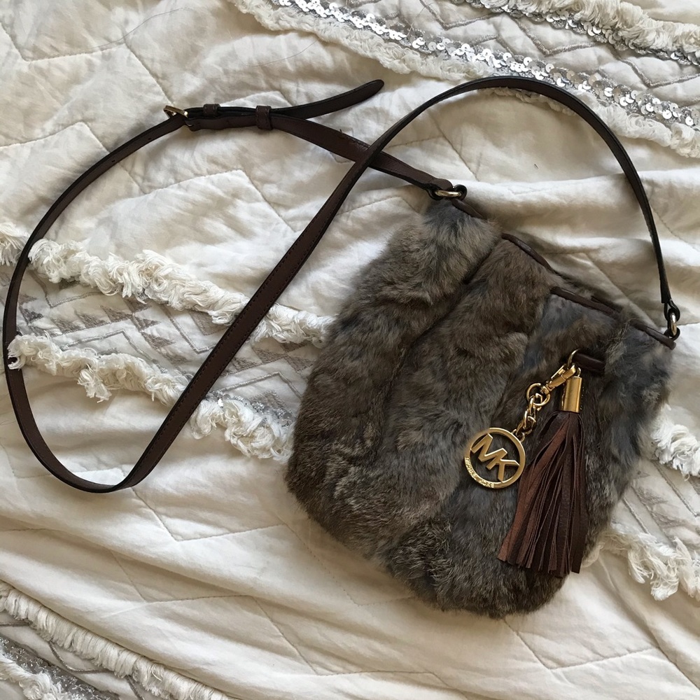Michael Kors fur crossbody bag